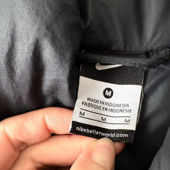 Nike Down Puffer Mid Length Jacket Coat Black Size Medium - Picture 5 of 6